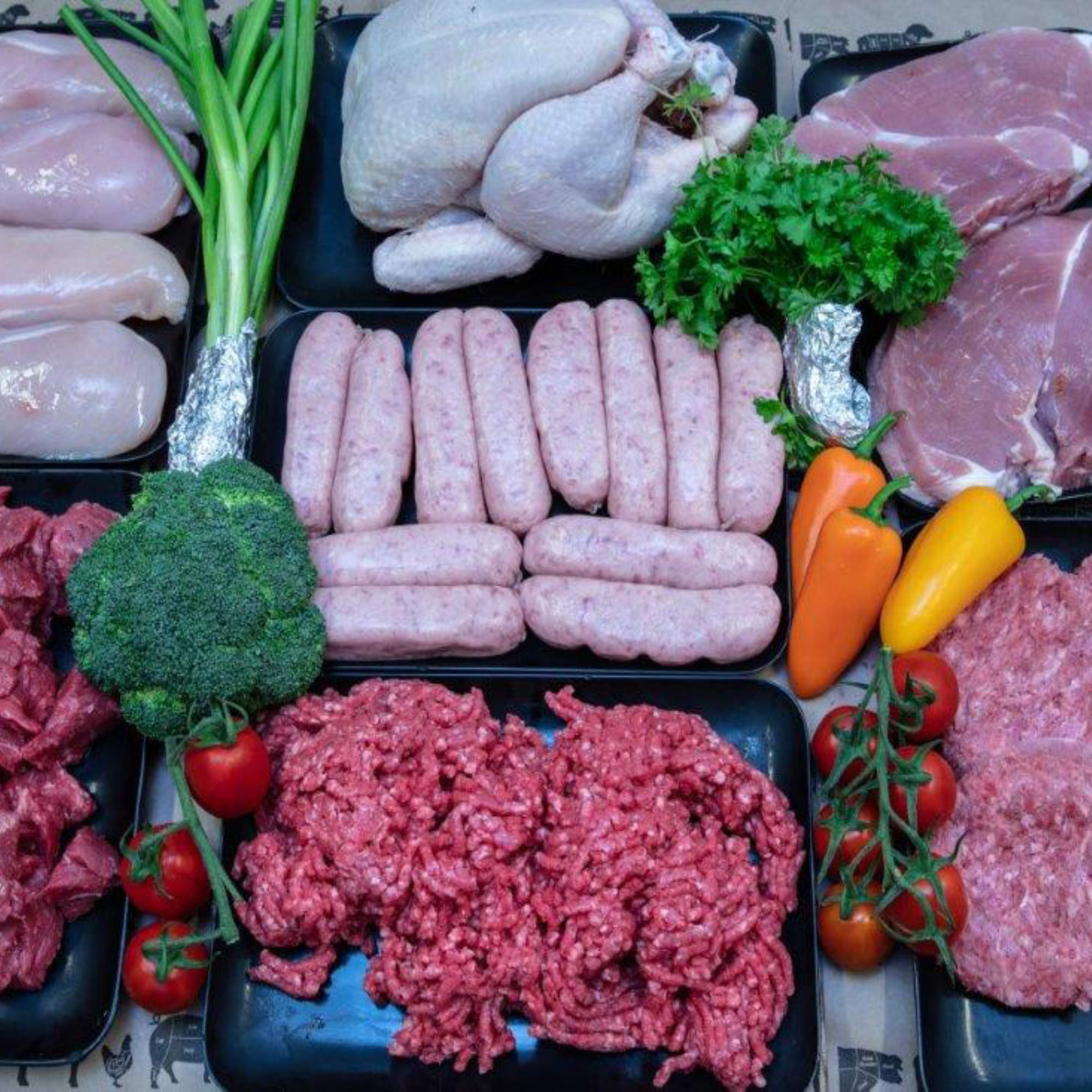 The family pack, cut to order. A week’s cooking off the butchery counter, ready for the cottage kitchen.